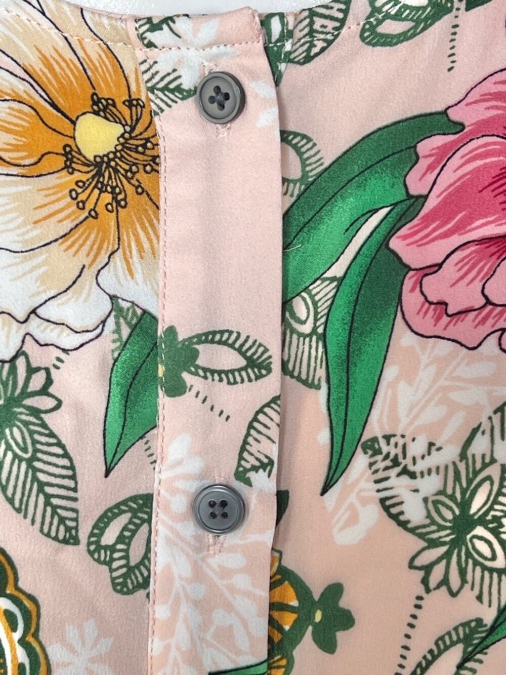 Loft Women's Size 8 Camelia Garden Floral Button-Up Dress 7.5" Ruffle Hem - Picture 10 of 10